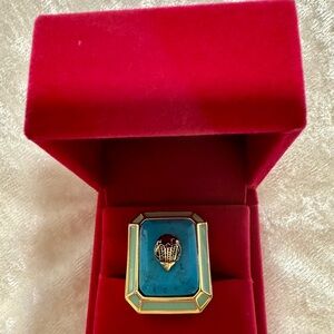 Kurt Geiger Gold and Blue Ring
